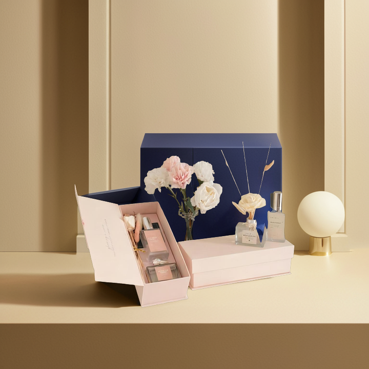 Caja de papel de embalaje cuadrada de diseño personalizado de lujo de venta caliente