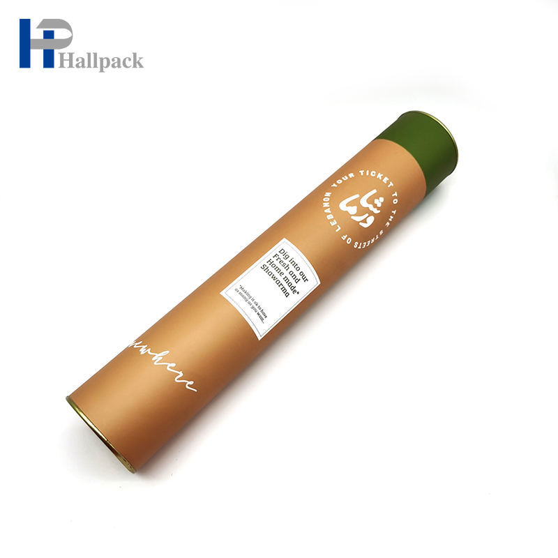Tubo de papel de cartón biodegradable de embalaje Kraft de caja redonda de alta calidad