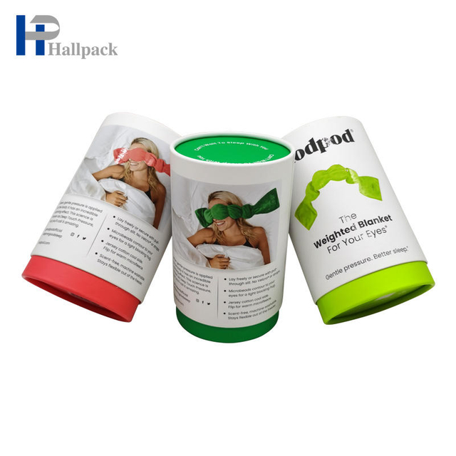 Embalaje de tubo de papel para pañuelo en la cabeza con calcetines y parches en los ojos