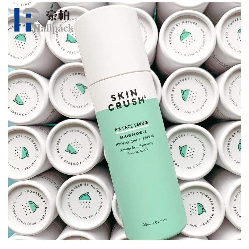 Caja de tubo redonda de embalaje de papel de cartón, productos cosméticos de lujo para maquillaje y cuidado de la piel