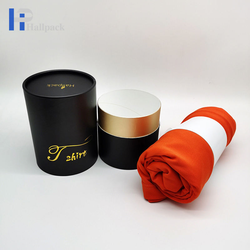 Tubo de papel negro del tubo de la base del papel de Kraft del diseño que empaqueta para la camiseta