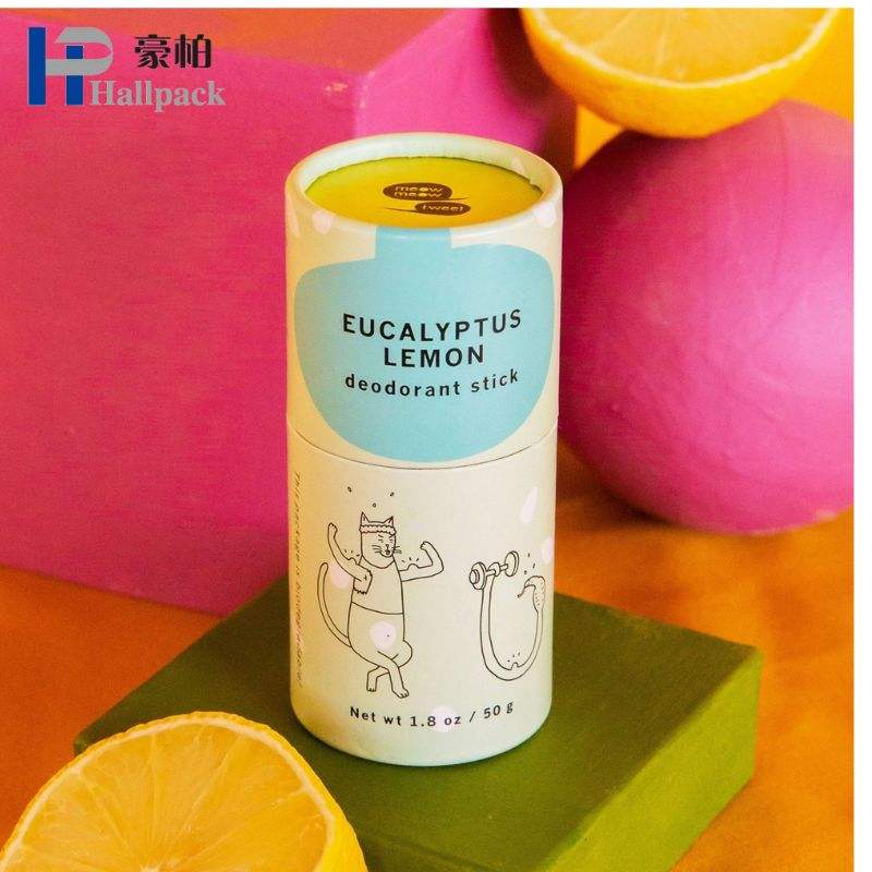 Diseño de marca personalizado, cartón Kraft biodegradable, Push Up, desodorante en barra, contenedor, tubo de bálsamo labial, embalaje, papel compostable