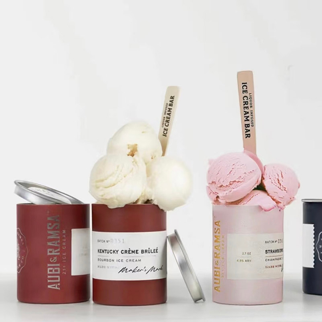 Tubo de papel de paquete de helado con tapas redondas personalizadas