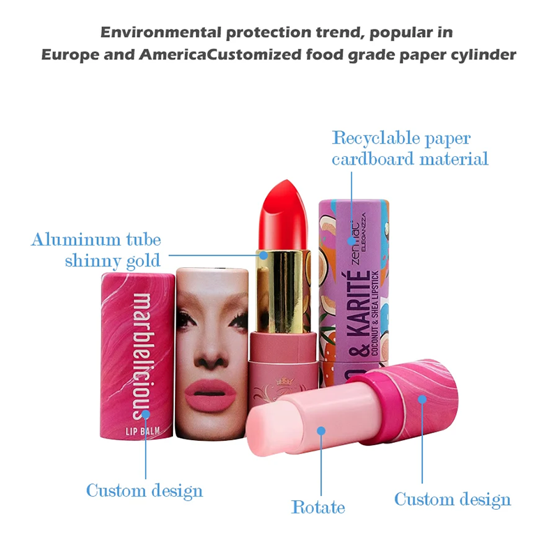 Embalaje de tubo de papel de tubo de caja redonda biodegradable con embalaje de tubo giro personalizado