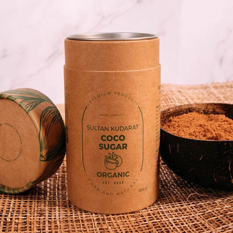 Embalaje de tubo de papel biodegradable para un tubo de embalaje de café con tapas