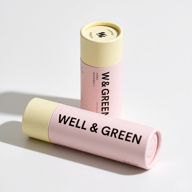 Material reciclable Tubos de papel impresos personalizados Desodorante Lipstick Lip Balm Papel Tube Packaging
