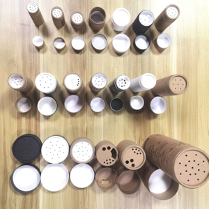 Caja cilíndrica de tubo de papel de embalaje de cosméticos en polvo, coctelera de especias, sal, color personalizado, material Kraft