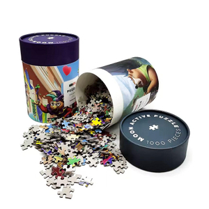 Caja de cilindro de embalaje de cartón de papel artesanal de embalaje de tubo de papel de rompecabezas de bloques de construcción para juguete