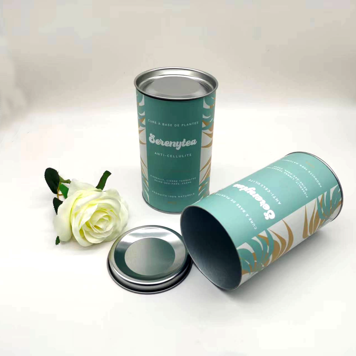 Tubo de papel de calidad alimentaria de alta calidad, embalaje de té estilo lata, embalaje de tubo biodegradable, embalaje de tubo de papel personalizado para alimentos