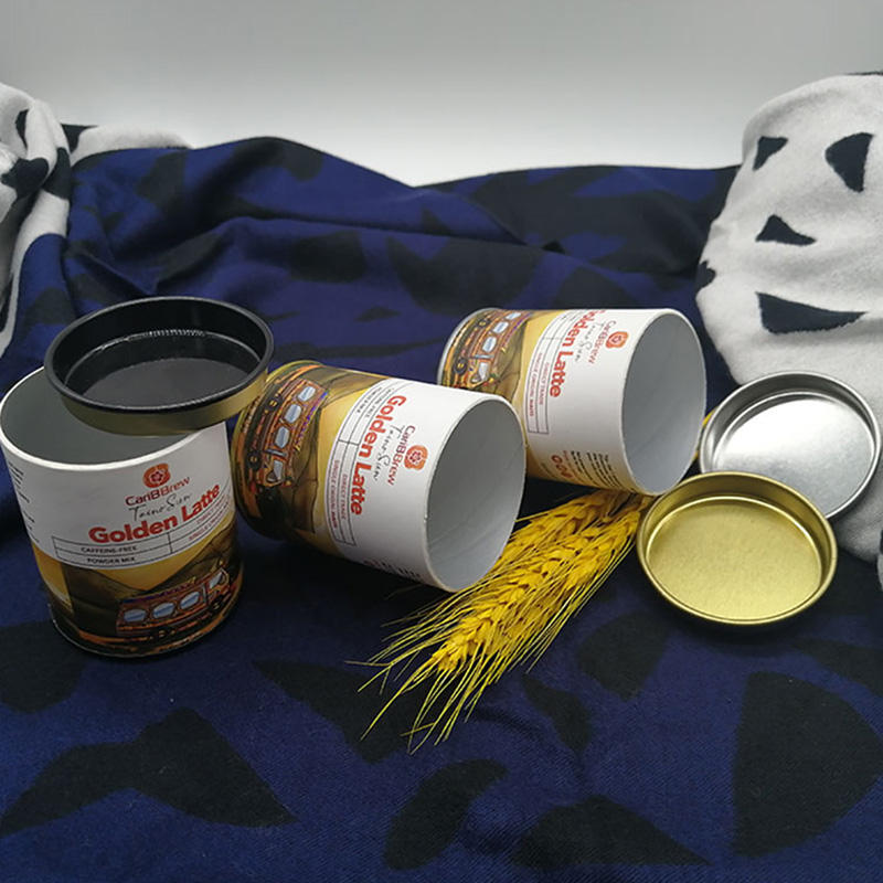 Caja de encargo amistosa del cilindro de la cartulina de la categoría alimenticia de Eco con el tubo de papel del metal que empaqueta para el té del café de las nueces