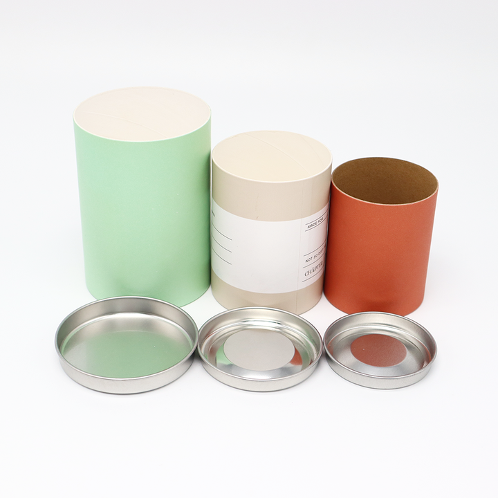 Caja de encargo amistosa del cilindro de la cartulina de la categoría alimenticia de Eco con el tubo de papel del metal que empaqueta para el té del café de las nueces