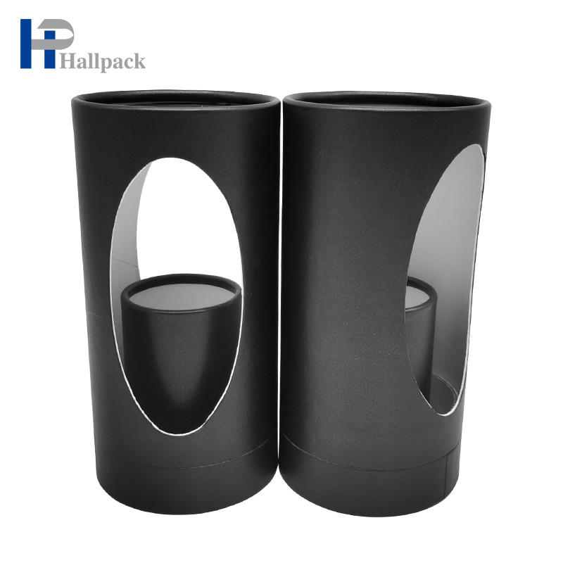 Caja cilíndrica de cartón para embalaje de ropa personalizada, respetuosa con el medio ambiente, tubo de papel con ventana para camisetas, ropa interior, calcetines y toallas