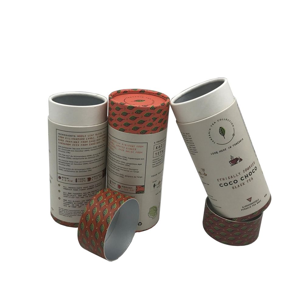 Caja de alta calidad, embalaje biodegradable, contenedor de palo, tubo de papel, comida, cartón redondo OEM, Guangdong de China, personalizado