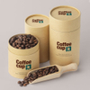 Paquete de caja de tubo redondo empaquetado en cartón de calidad alimentaria, diseño personalizado ecológico, para nueces, café, té