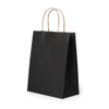 Bolsa con asa de transporte de papel Kraft reciclable RTS de fábrica blanca de 210x150x80mm, asas retorcidas, papel marrón biodegradable