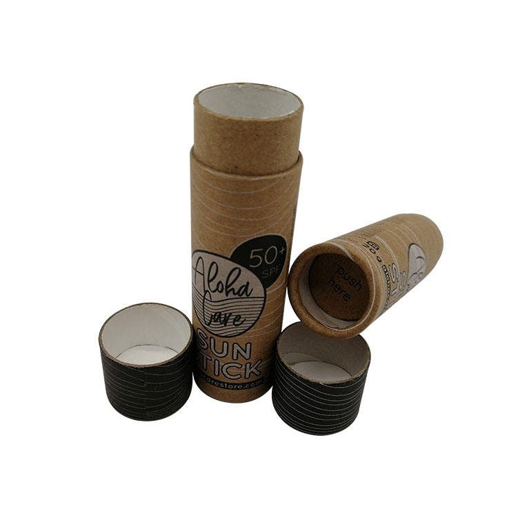 El protector labial de papel reciclado 0.3oz de alta calidad de la barra 10ml de la loción empuja hacia arriba el empaquetado de papel de la barra de la loción del tubo