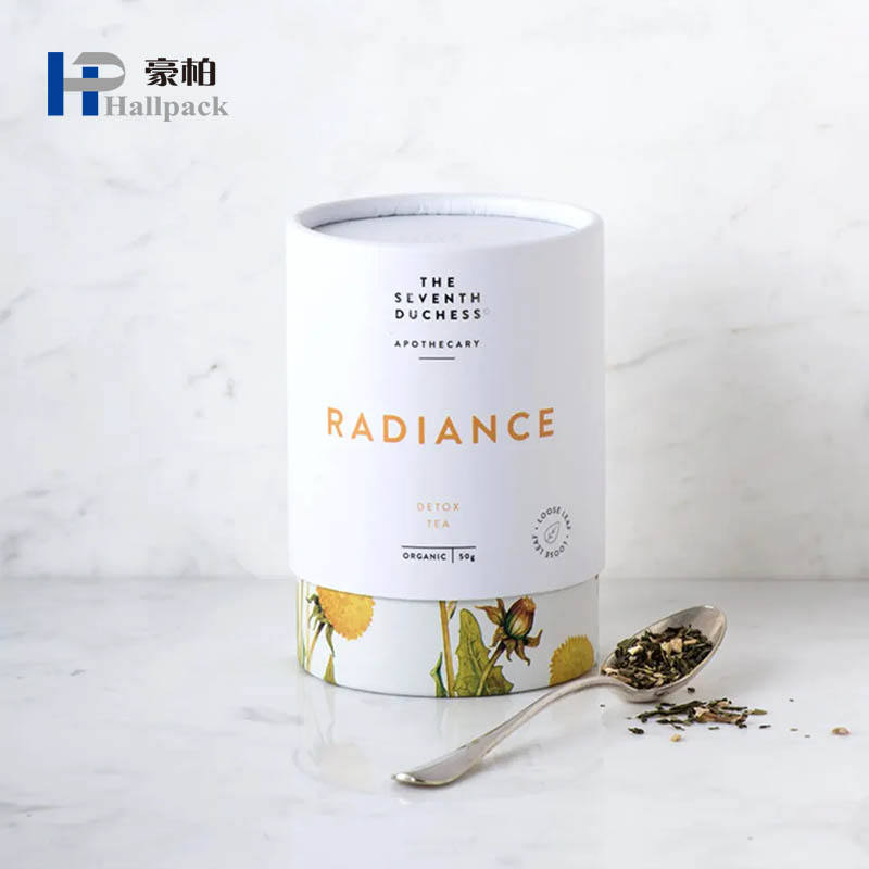 Envase de tubo de papel Kraft redondo ecológico, embalaje de cartón cilíndrico de papel artesanal impreso para té y cosméticos