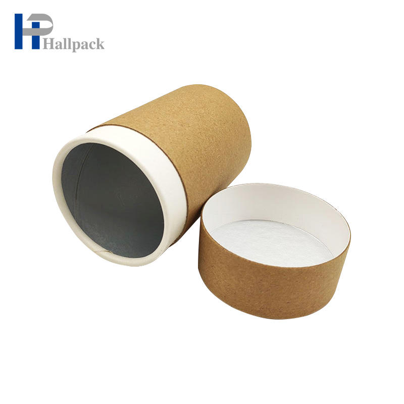 Tubo de papel Kraft marrón de calidad alimentaria, forma de cilindro ecológico, embalaje para el cuidado de la piel del té, cilindro de papel artesanal para cosméticos y galletas