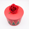 Conjunto para guardar las vacaciones, embalaje de cartón de regalo rojo, se puede personalizar, embalaje de caja de regalo de flores de papel redondo biodegradable