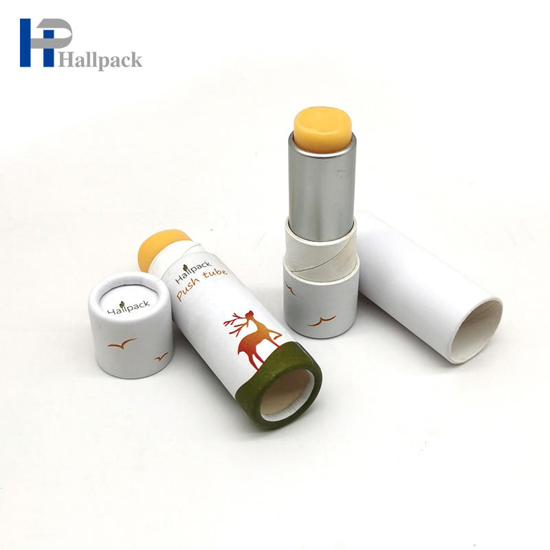 Embalaje de tubo de lápiz labial de papel Kraft biodegradable, diseño de marca, plato de papel Kraft giratorio, vela, uso artesanal, características, logotipo impreso