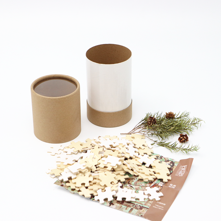 Embalaje de regalo y artesanía de impresión personalizada, caja cilíndrica de cartón, embalaje de tubo de papel para niños, rompecabezas de juguete