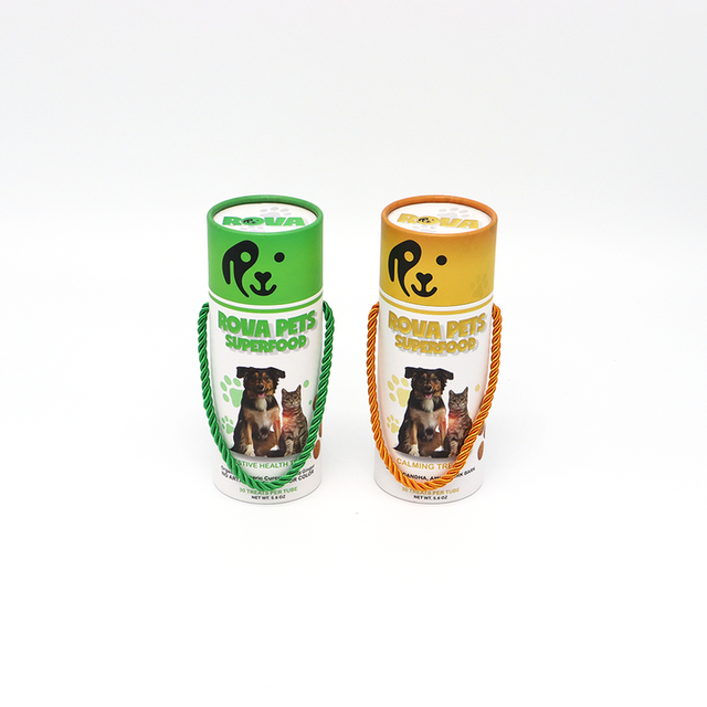 Empaquetado de tubo de papel de caja cilíndrica de cartón de embalaje de calidad alimentaria personalizado ecológico para alimentos para mascotas