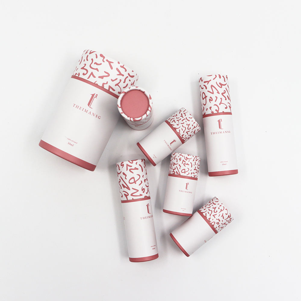 La caja cosmética biodegradable de lujo personalizada del cilindro de la cartulina desaparece la impresión que maneja el empaquetado del tubo de papel