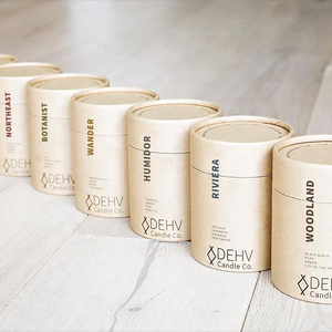 Caja de tubo redondo de embalaje de cartón biodegradable personalizado, 100% libre de plástico, para envolver velas, tubo de papel de alta calidad