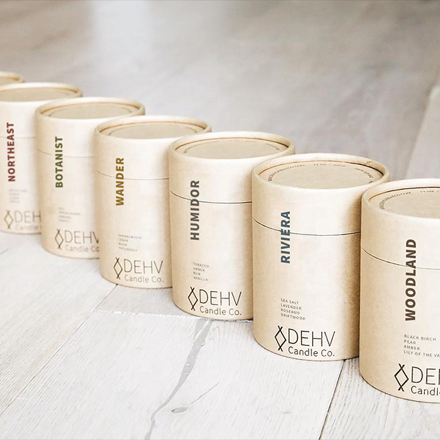 Caja de tubo redondo de embalaje de cartón biodegradable personalizado, 100% libre de plástico, para envolver velas, tubo de papel de alta calidad