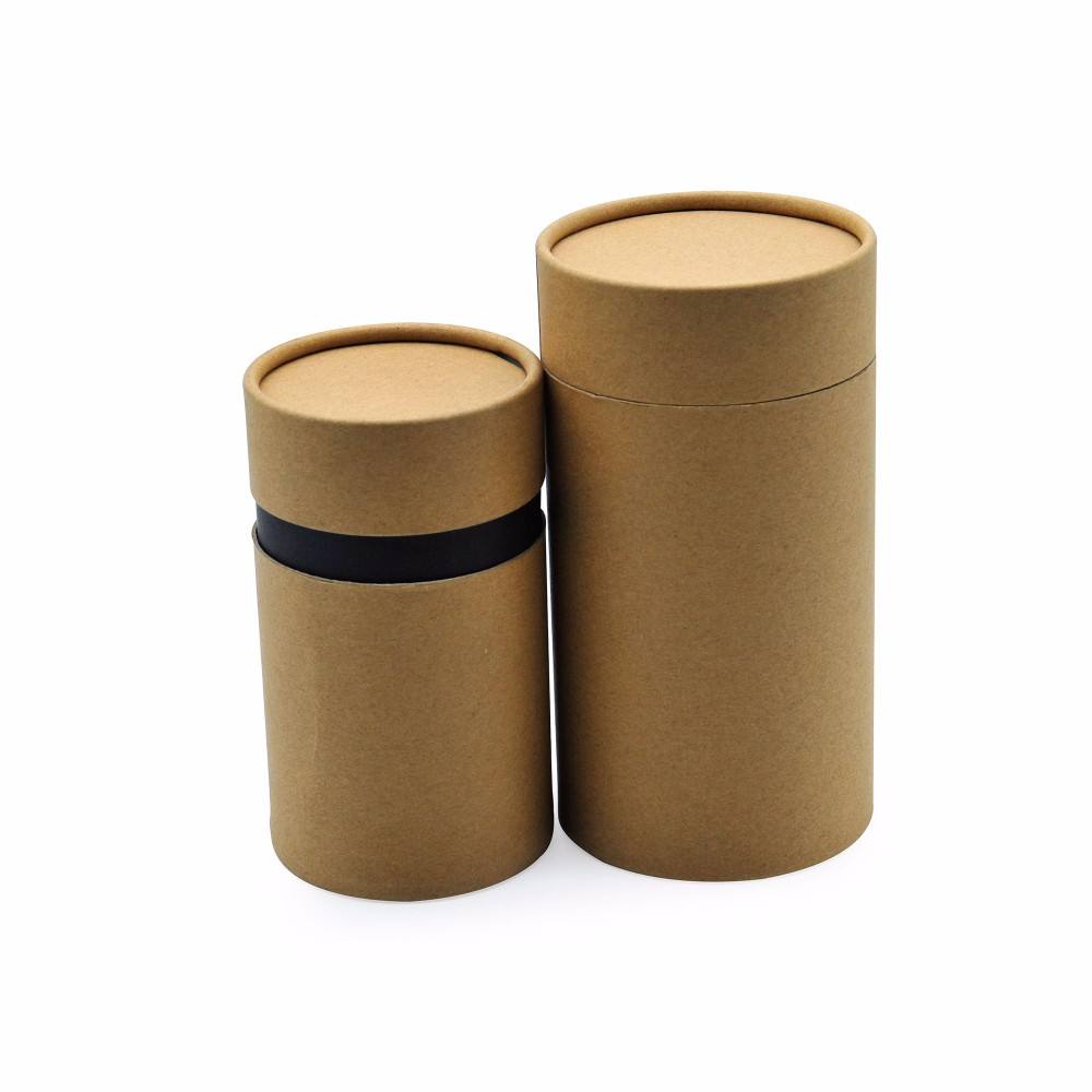Caja redonda impresa personalizada, cartón cilíndrico reciclado marrón ecológico para embalaje de camisetas y manualidades, gran oferta