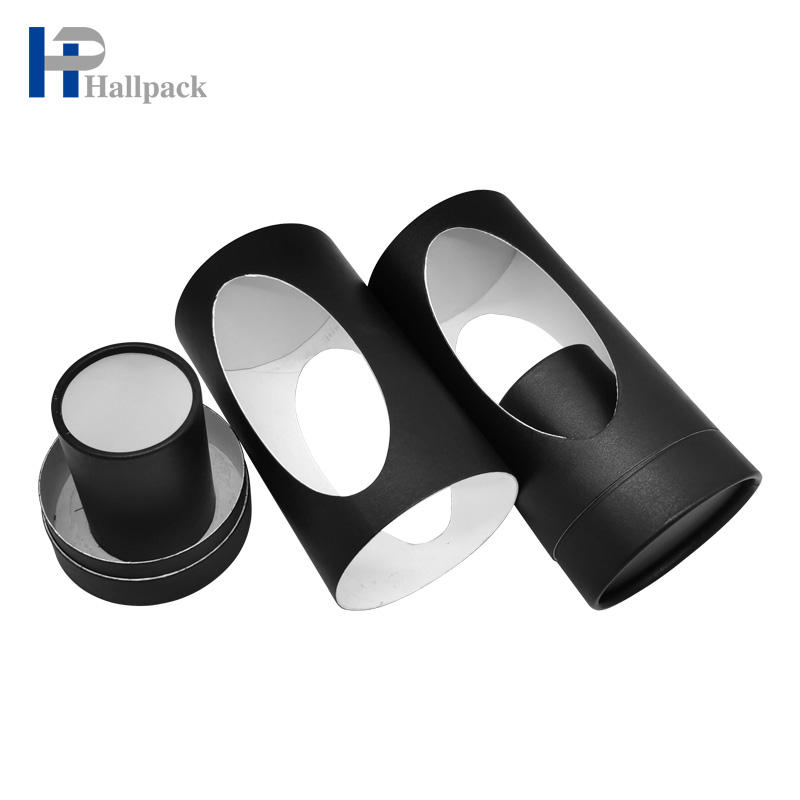 Tubo de papel Lip Blam Tubo de papel para ventana Tubo de papel de cartón negro liso