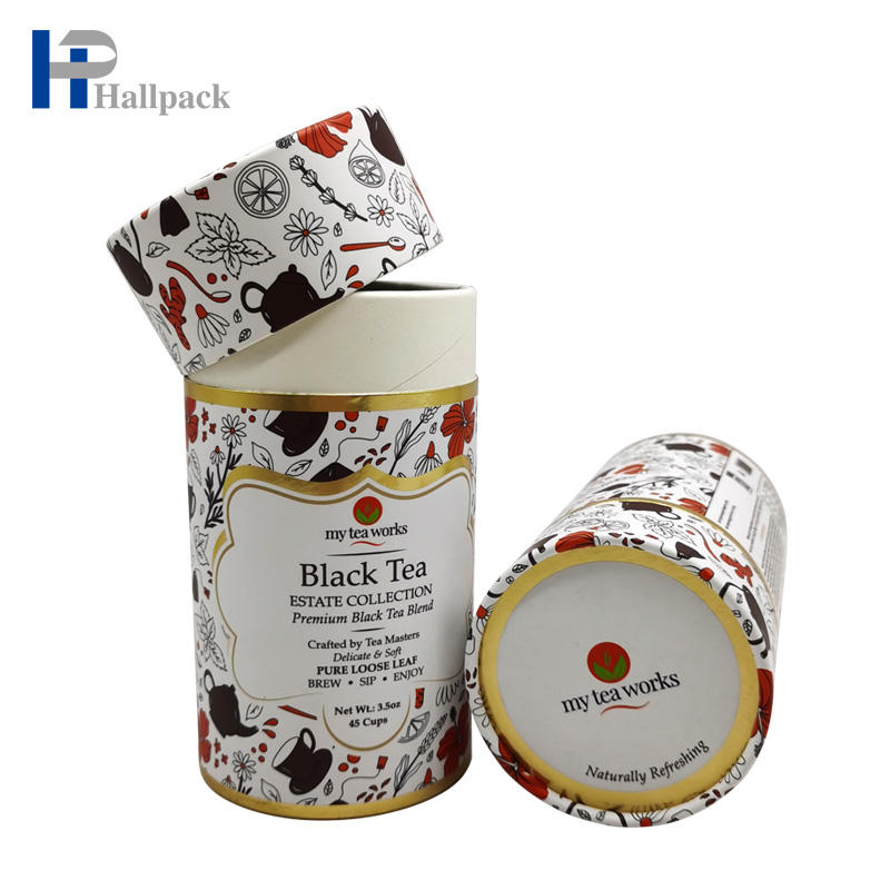 Tubo redondo de cartón Kraft grabado en relieve con impresión que desaparece para envases de pañuelos artesanales y cosméticos