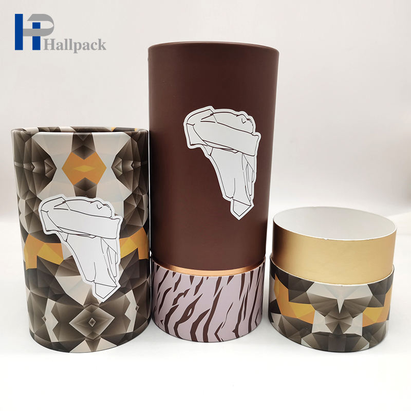 Cilindro de ropa biodegradable que empaqueta el tubo redondo de papel artesanal personalizado