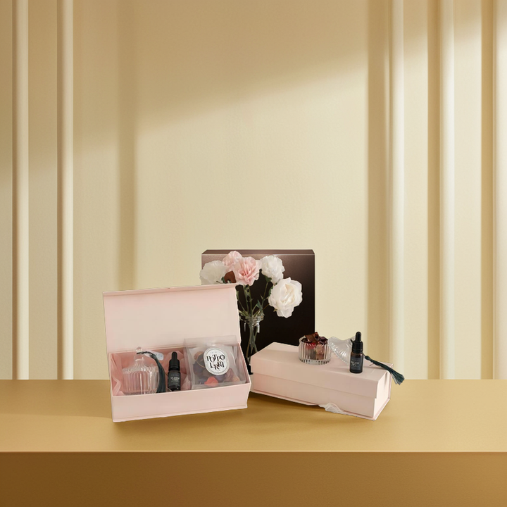 Caja de papel de embalaje cuadrada de diseño personalizado de lujo de venta caliente
