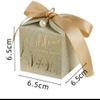 Caja de regalo de dulces de boda pequeña de lujo, caja rígida con brillo, laminación mate de lámina dorada y manejo de impresión que desaparece