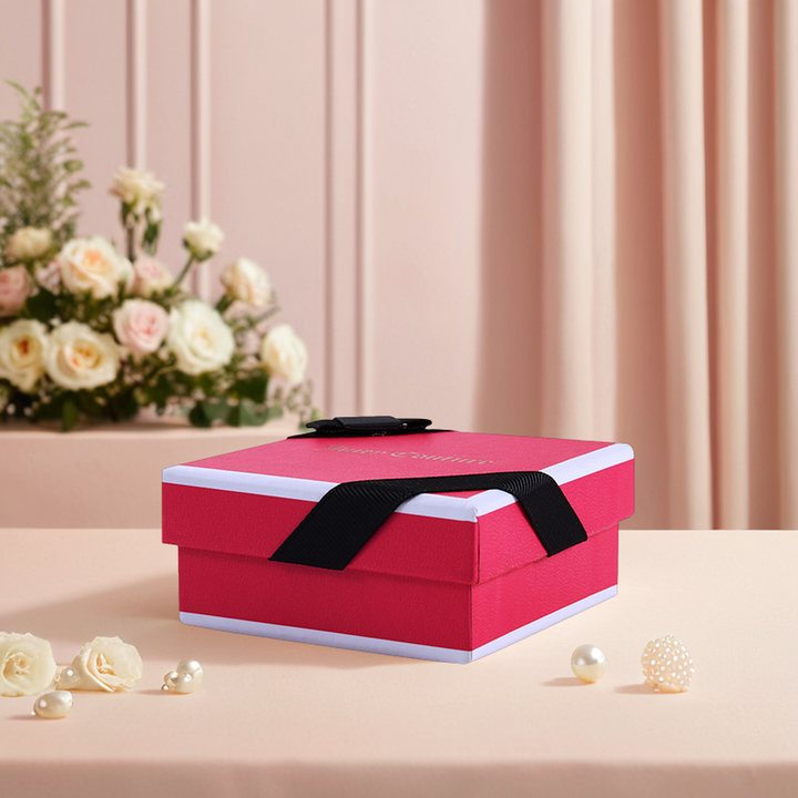 Caja de regalo de dulces de boda pequeña de lujo, caja rígida con brillo, laminación mate de lámina dorada y manejo de impresión que desaparece