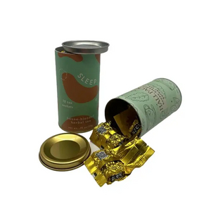 Tubos de papel de forma redonda de material biodegradable, embalaje personalizado, caja de cilindro de refrigerio de grado alimenticio de papel artesanal