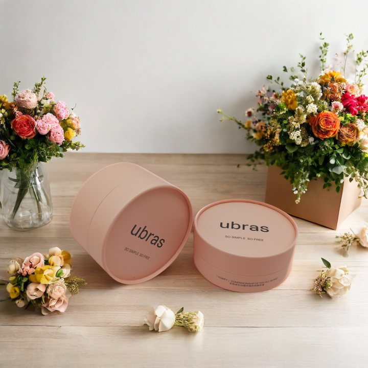 Cajas de tubos de embalaje de camisetas de cartón Kraft reciclado, papel artesanal redondo biodegradable con relieve para almacenamiento