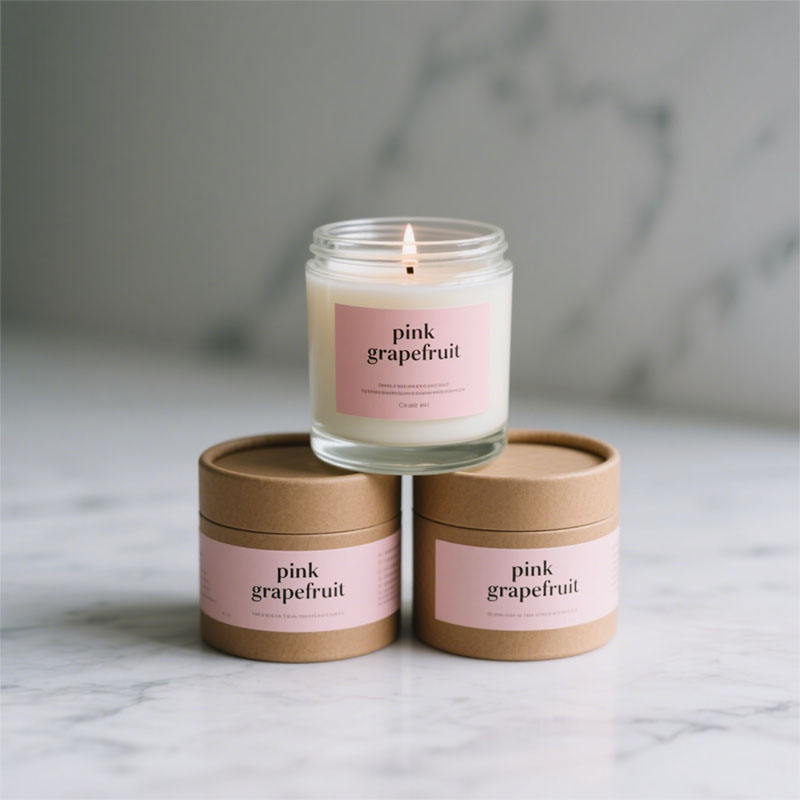 Embalaje cosmético de cilindro de papel personalizado reciclable para botes de velas