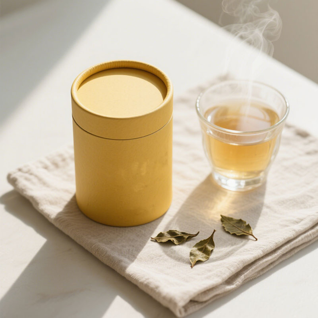 Bote de cilindro de papel de papel personalizado con tarro de paquete de té de tapa de metal