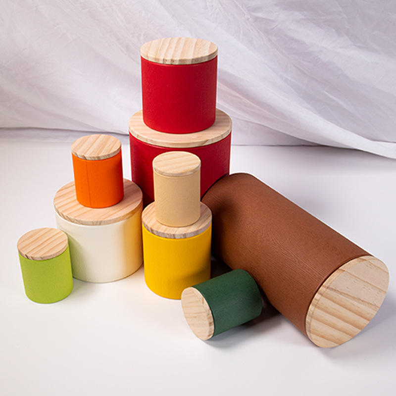 Cilindro de madera biodegradable para té, cubierta de calidad alimentaria, embalaje de café, tubo de papel Kraft, tubo redondo
