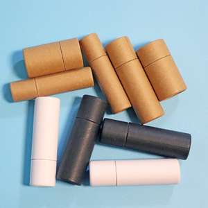Tubo central de papel Kraft marrón, tubo de embalaje de papel, deadorante biodegradable blanco, brillo de labios, tubo de embalaje de bálsamo labial de papel Push Up