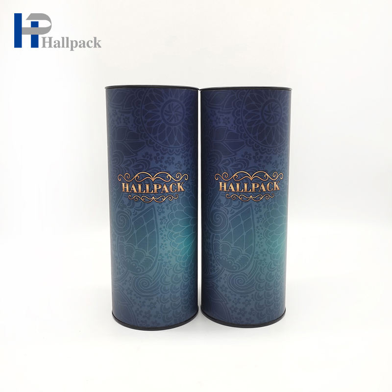 Empaquetado del tubo redondo de la tapa del metal del envase del cilindro de la cartulina de la categoría alimenticia de Hallpack