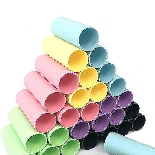 Tubos de rollo de papel artístico biodegradables y ecológicos de colores de 4cm, tubos artesanales de papel coloridos hechos a mano