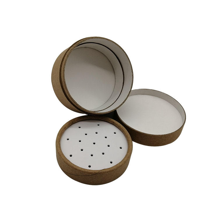 Tubo de papel personalizado de nuevo diseño con tamiz, caja de polvo compacta, embalaje, tubo kraft negro para champú