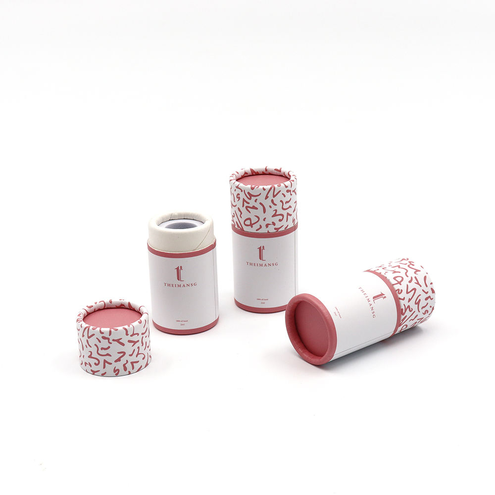 La caja cosmética biodegradable de lujo personalizada del cilindro de la cartulina desaparece la impresión que maneja el empaquetado del tubo de papel