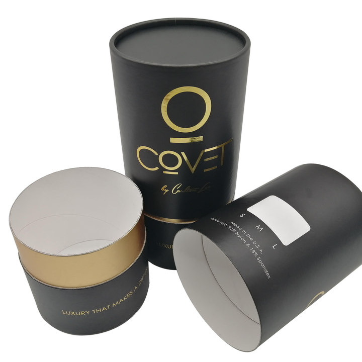 Caja redonda impresa personalizada, cartón cilíndrico reciclado marrón ecológico para embalaje de camisetas y manualidades, gran oferta