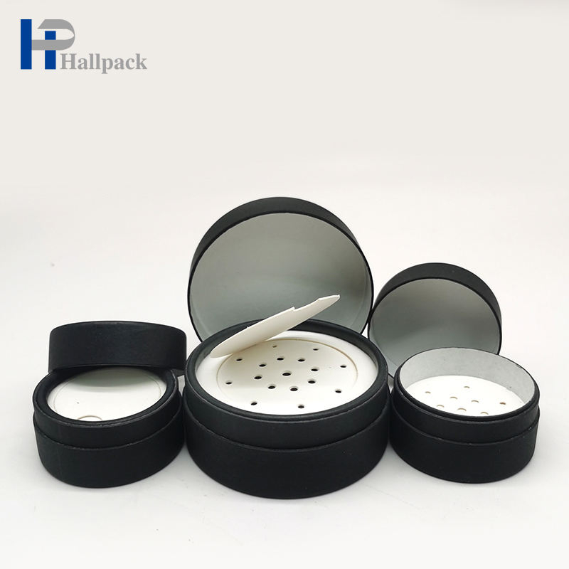Tubo de papel de tamiz de cartón de tubo de papel negro de diseño de moda con tapa