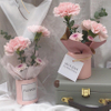 Conjunto pequeño de cajas de rosas de gamuza preservadas, cartón de embalaje para flores, cilindro de regalo de flores de papel Mini de forma redonda rígida ECO personalizado