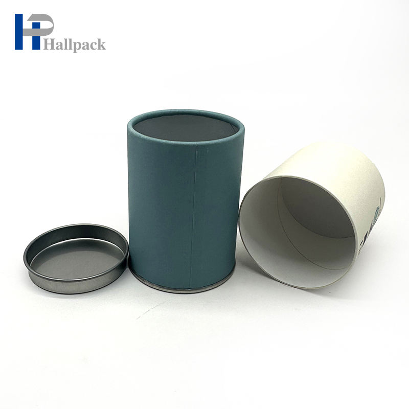 Tubos de papel de fondo de hierro incorporados con cubierta de hierro para embalaje de té personalizado reciclado